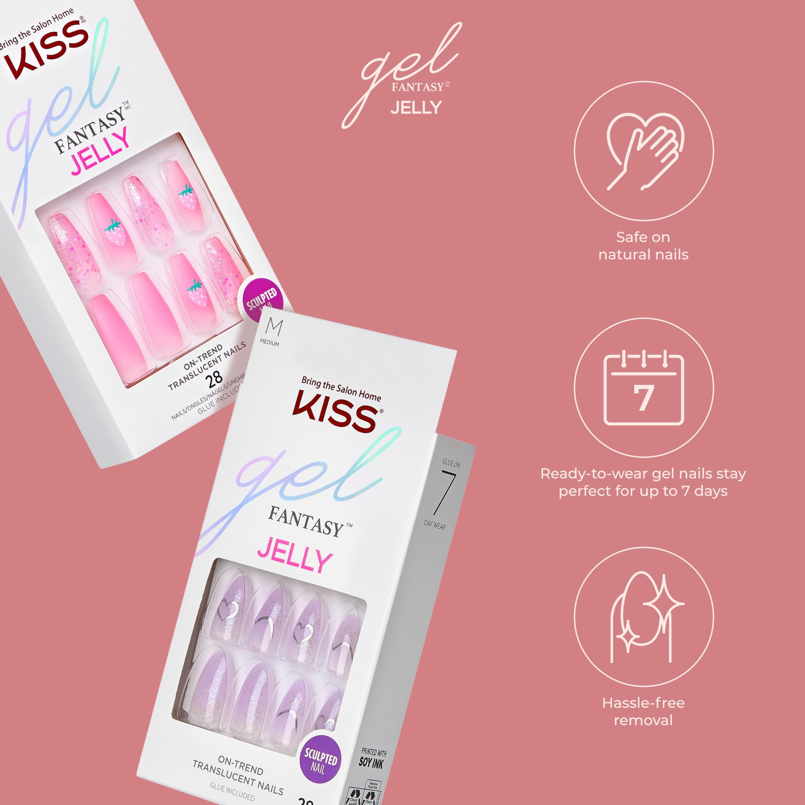KISS nail edge detail showing thin flexible construction for natural movement