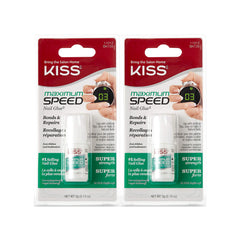 KISS maximum speed nail glue front packaging shows two tubes for fast bonding