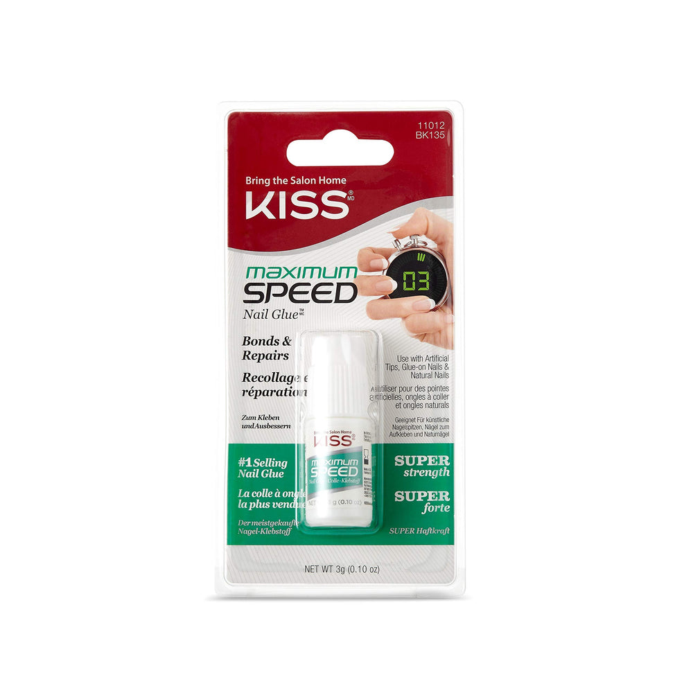 KISS nail glue nozzle close-up for precise application and controlled drops