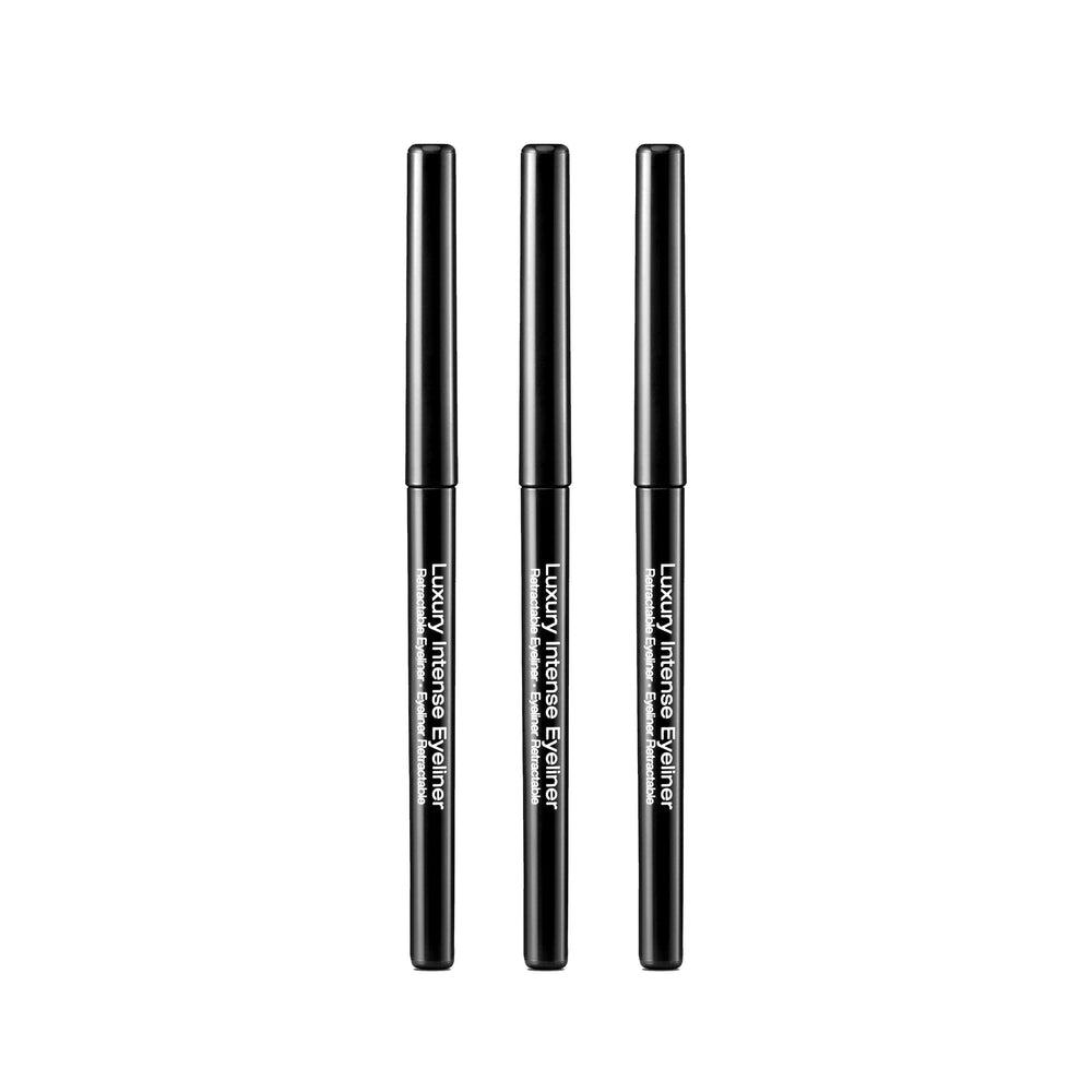 Kiss New York front packaging showing three retractable eyeliners and bold black color