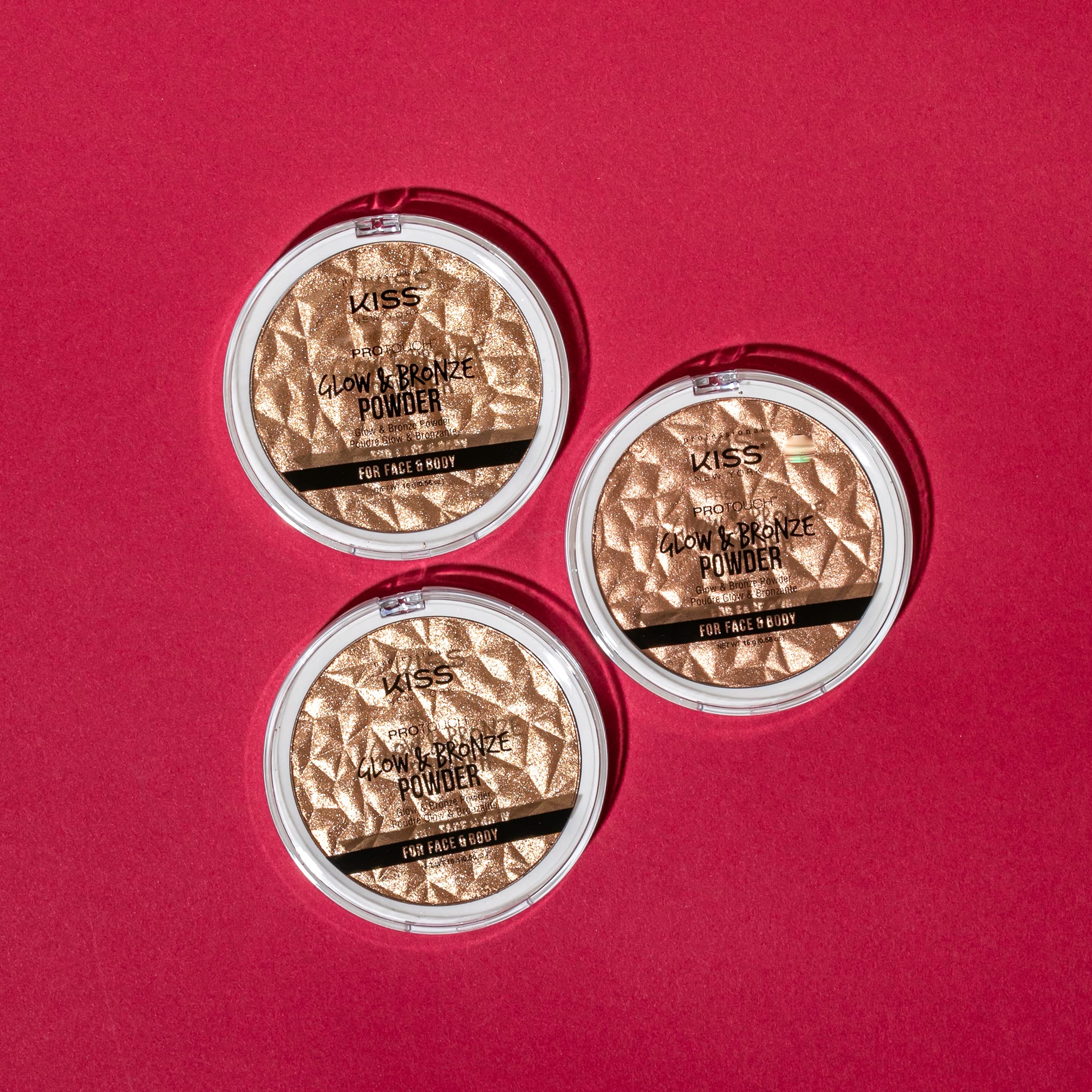 Kiss bronzer label and shade marking visible to confirm KPBP02 deep tone selection