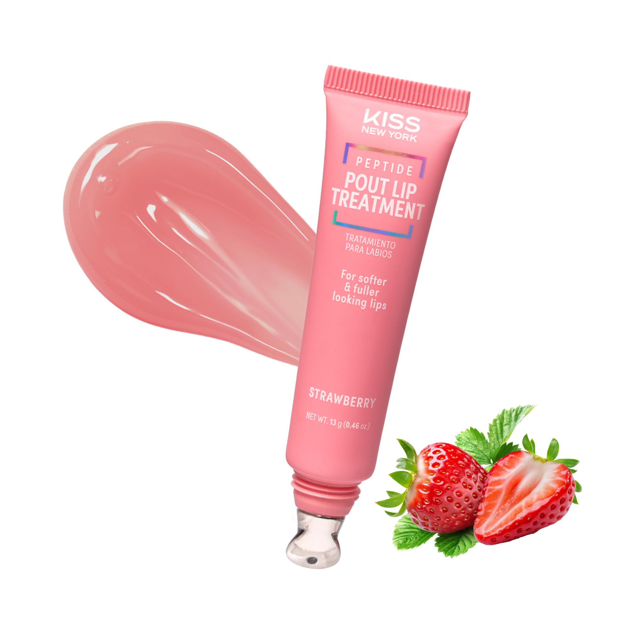 KISS New York front packaging showing strawberry tint and benefits