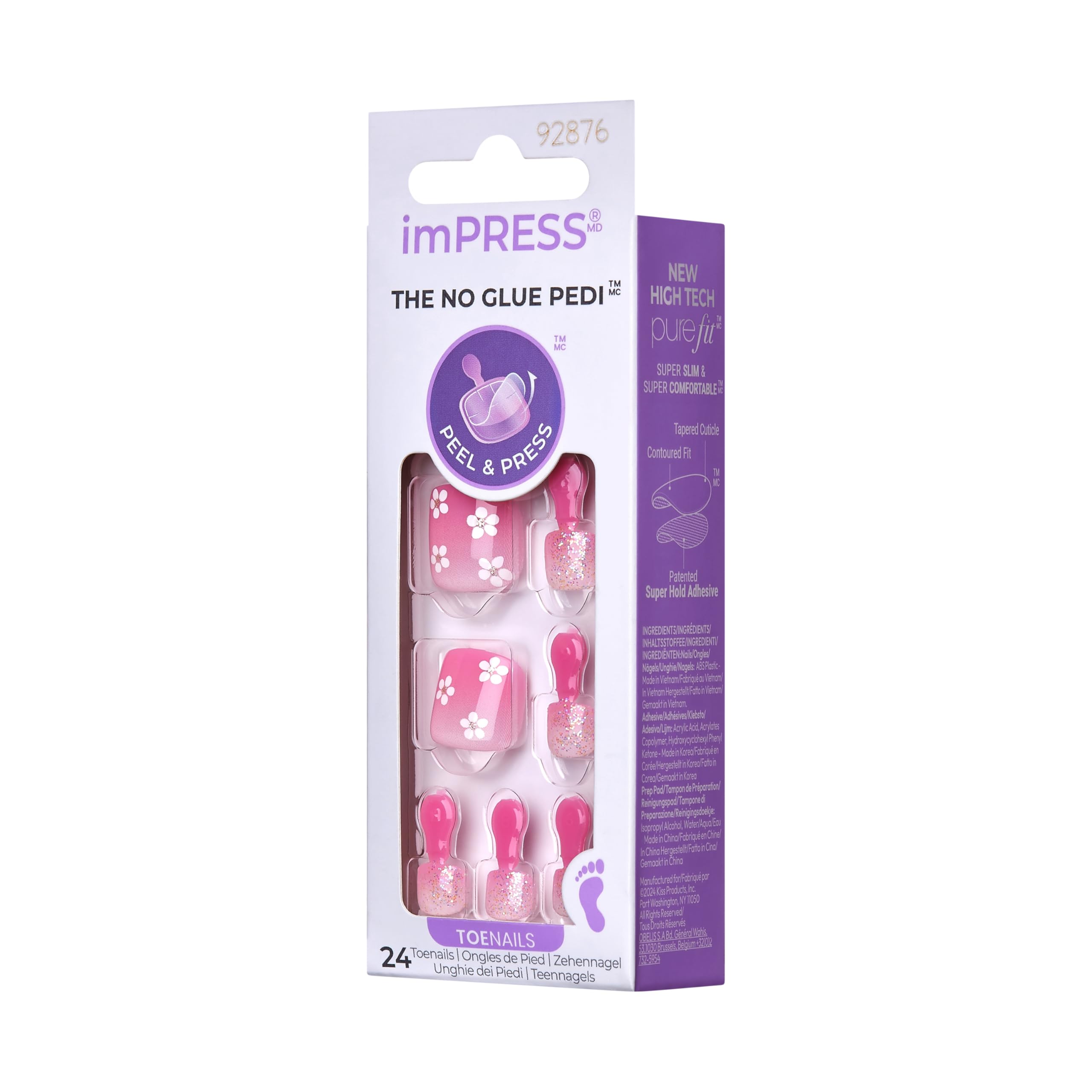 KISS pedicure worn with sandals showing polished toes for everyday style
