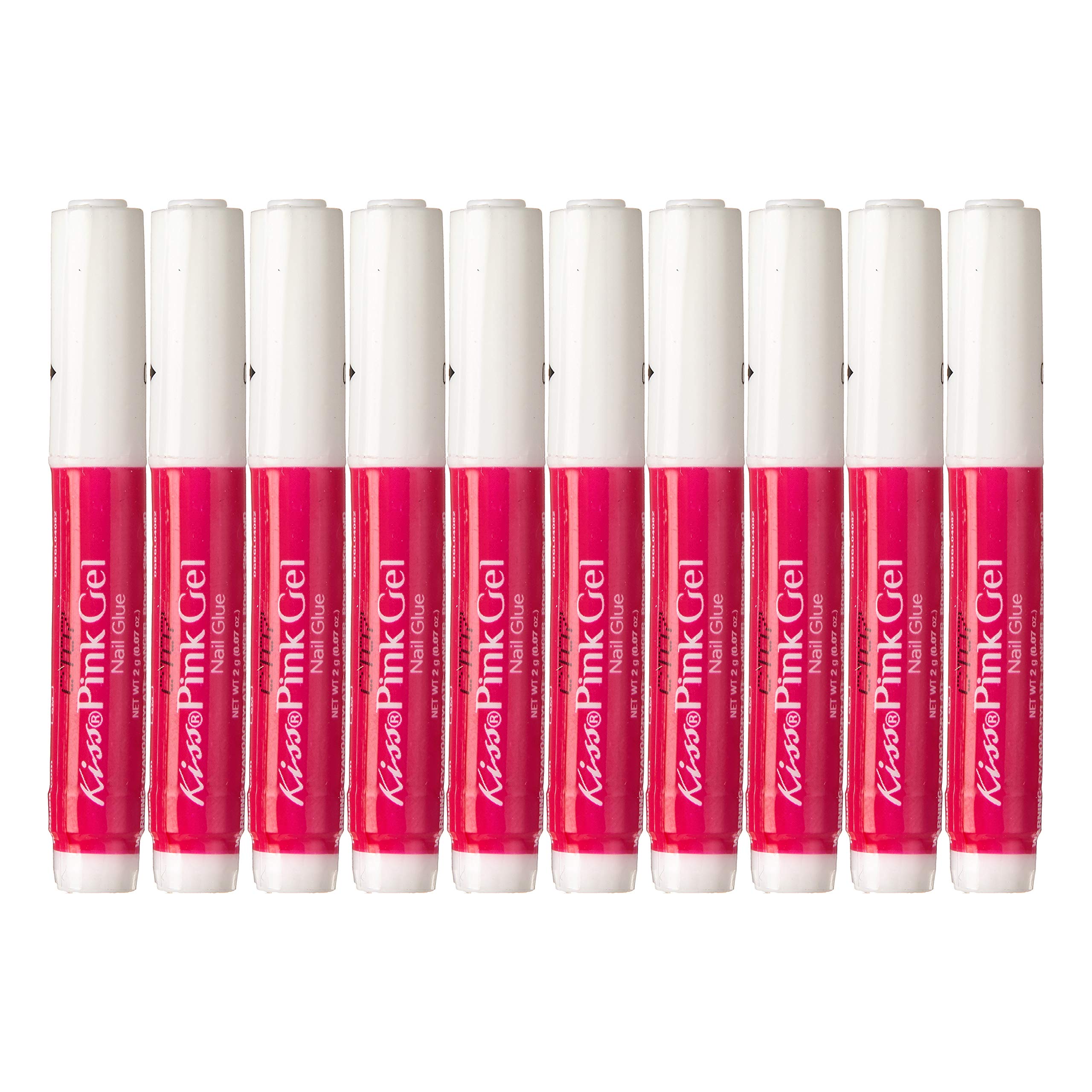 KISS pink gel nail glue lifestyle usage on manicured hand demonstrating durable hold