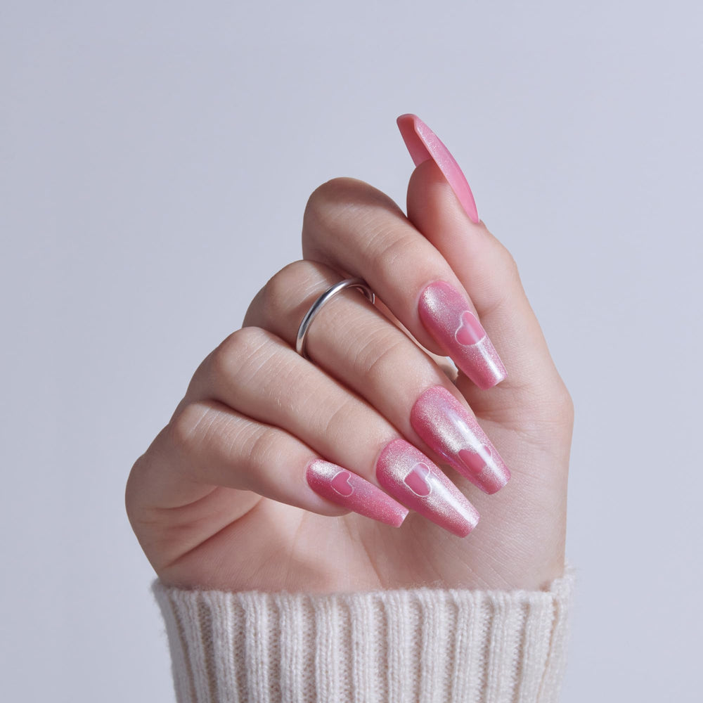 KISS Pink Sugar close-up of nail tip details showing smooth finish and precision