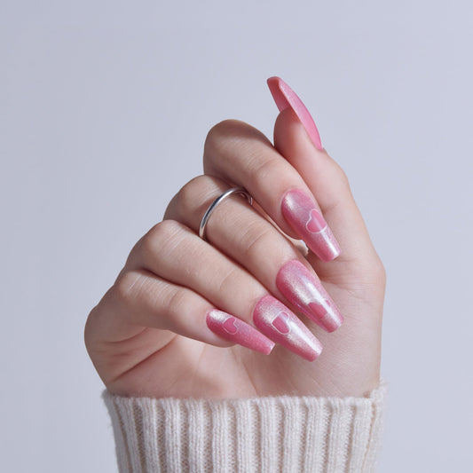 KISS Pink Sugar close-up of nail tip details showing smooth finish and precision