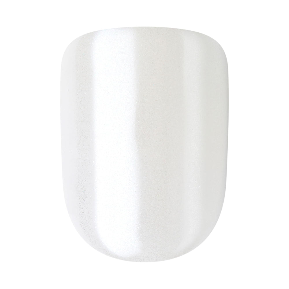 KISS application in progress pressing nail onto finger for secure, long-lasting wear