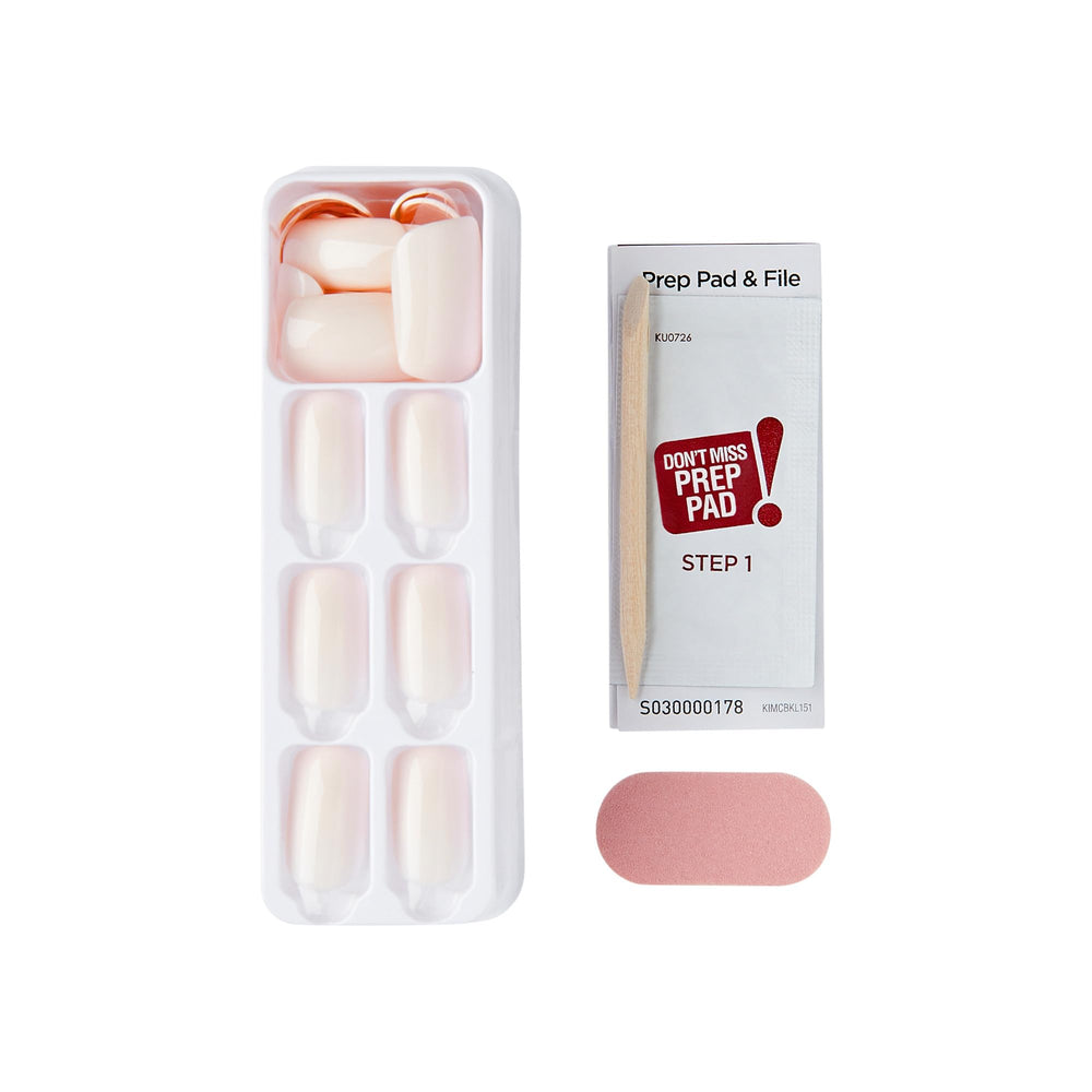Close-up of KISS nail edge and PureFit contour highlighting natural, comfortable fit