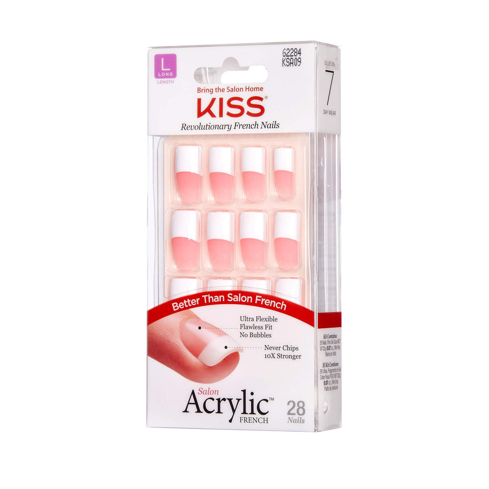 KISS close-up of French tip detail for crisp professional appearance