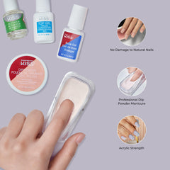 KISS dipping tray, sponge, file, and manicure stick showing neat tool set