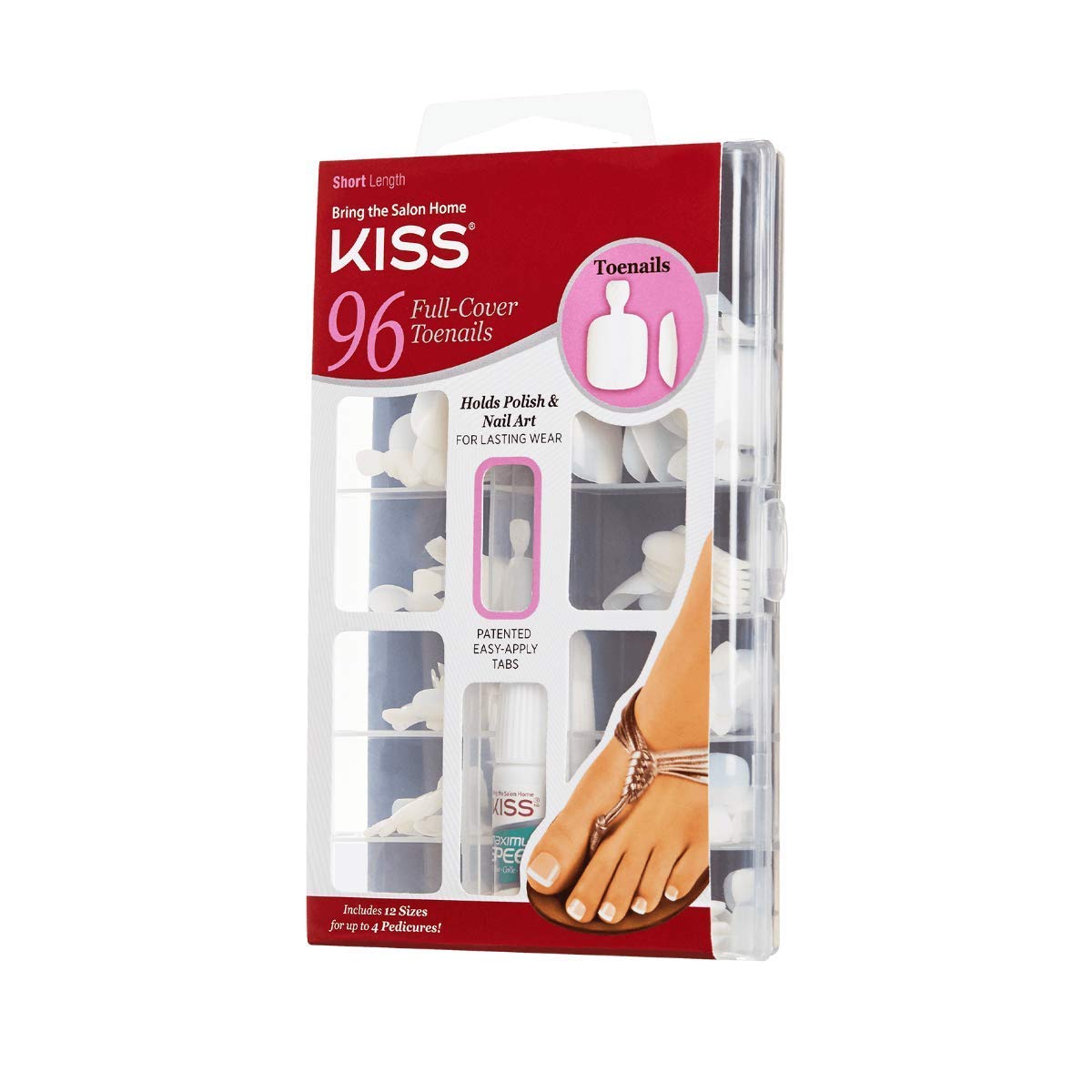 KISS close-up of toenail shape and smooth texture, easy to file and polish
