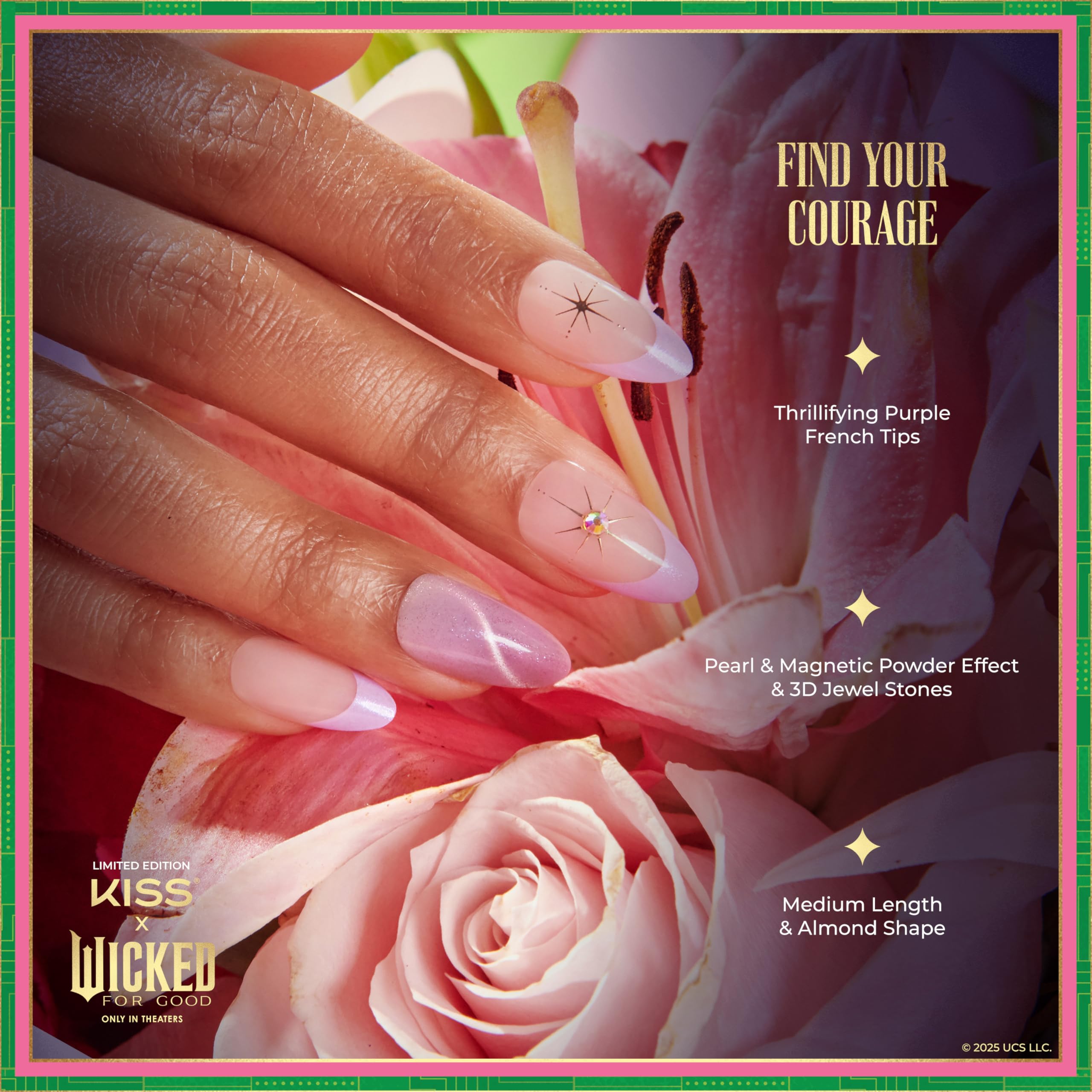 KISS 3D jewel embellishment on nail demonstrating sparkle and dimension