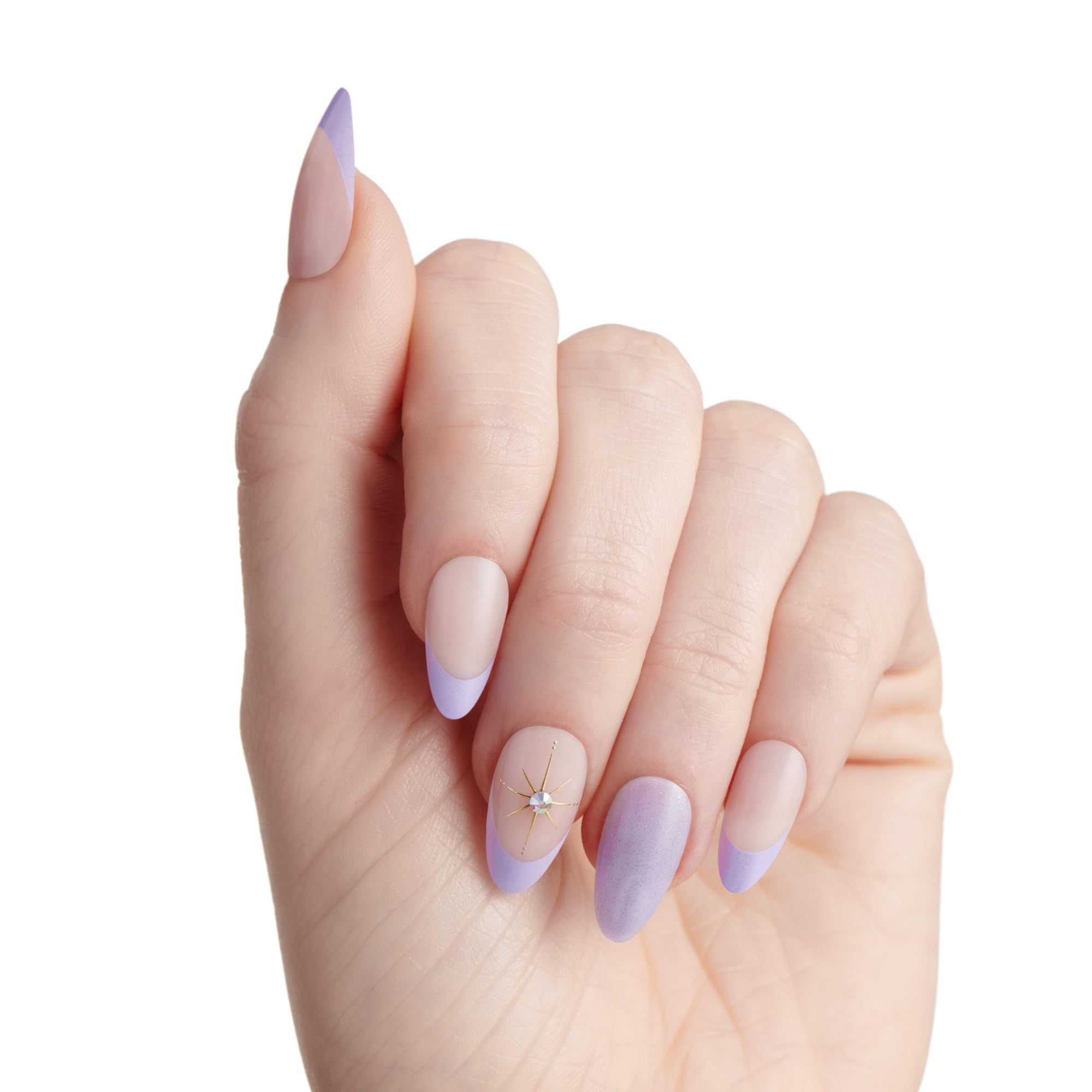 KISS nails being applied with pink gel glue showing quick application benefit