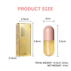 KISSIO gloss layered over lipstick creating luminous, plumped finish benefit