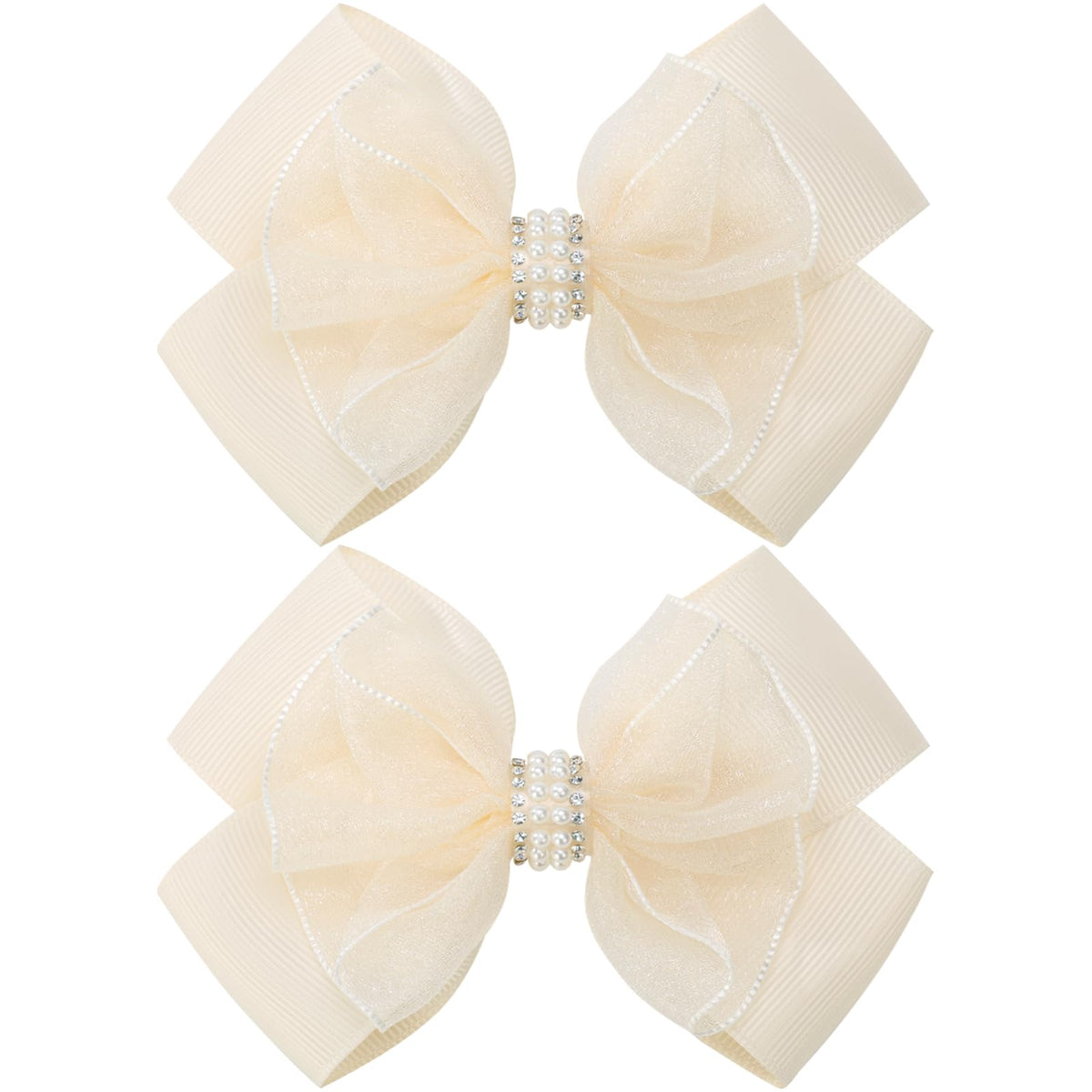 KISZU beige bow front view shows elegant accessory and secure hold