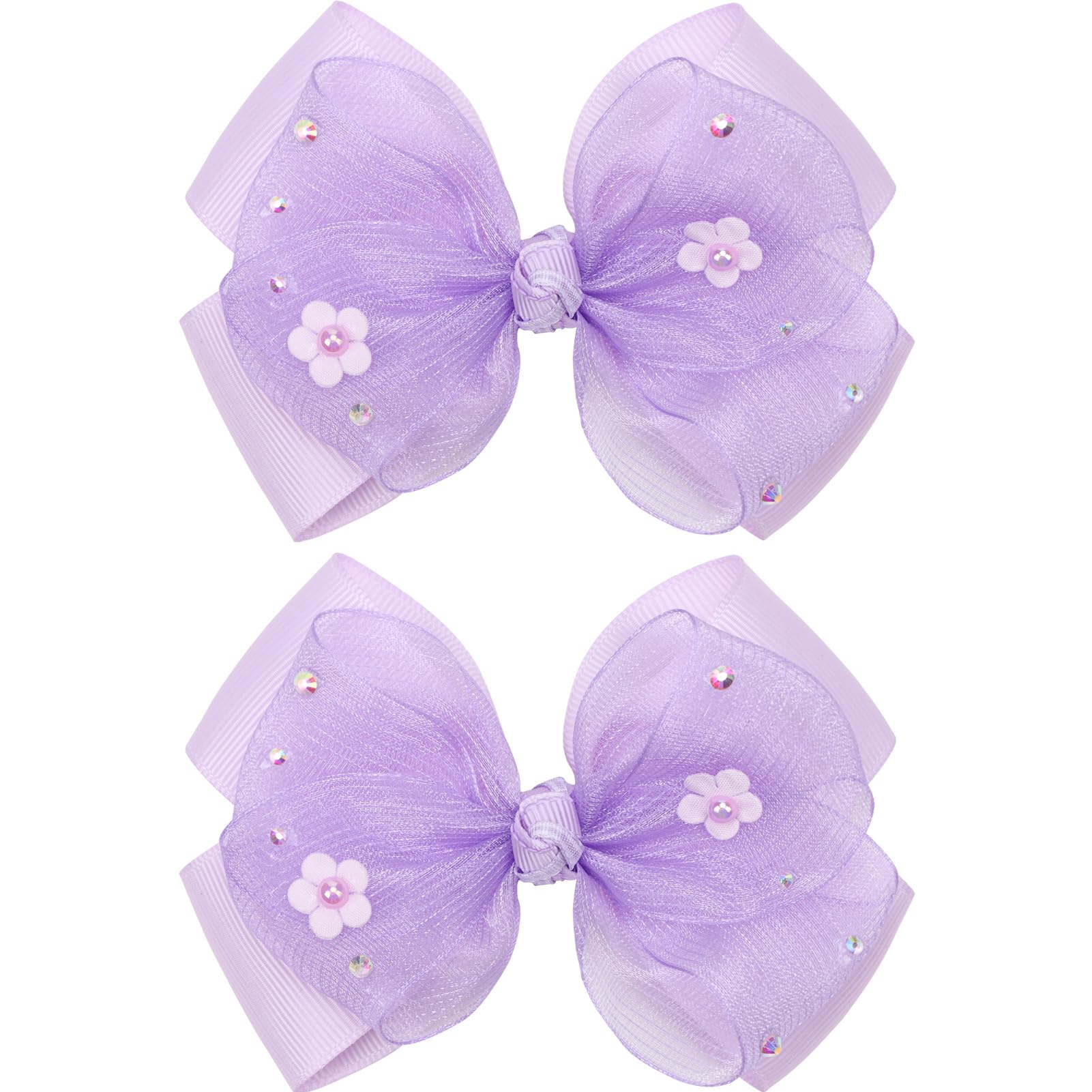 KISZU purple bow front view shows elegant accessory and versatile wear