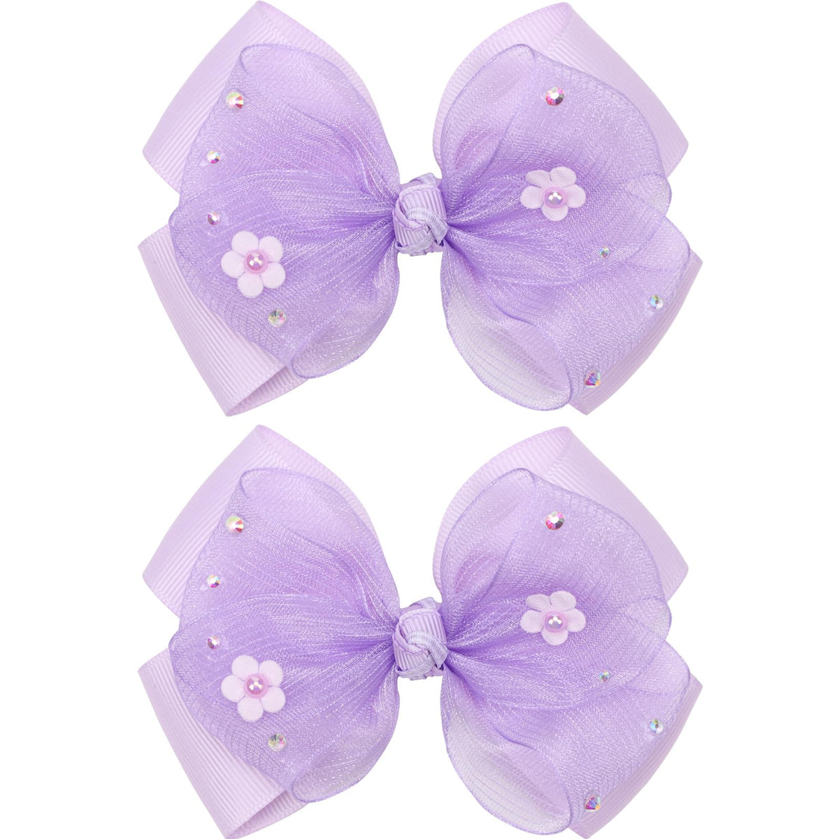 KISZU purple bow front view shows elegant accessory and versatile wear