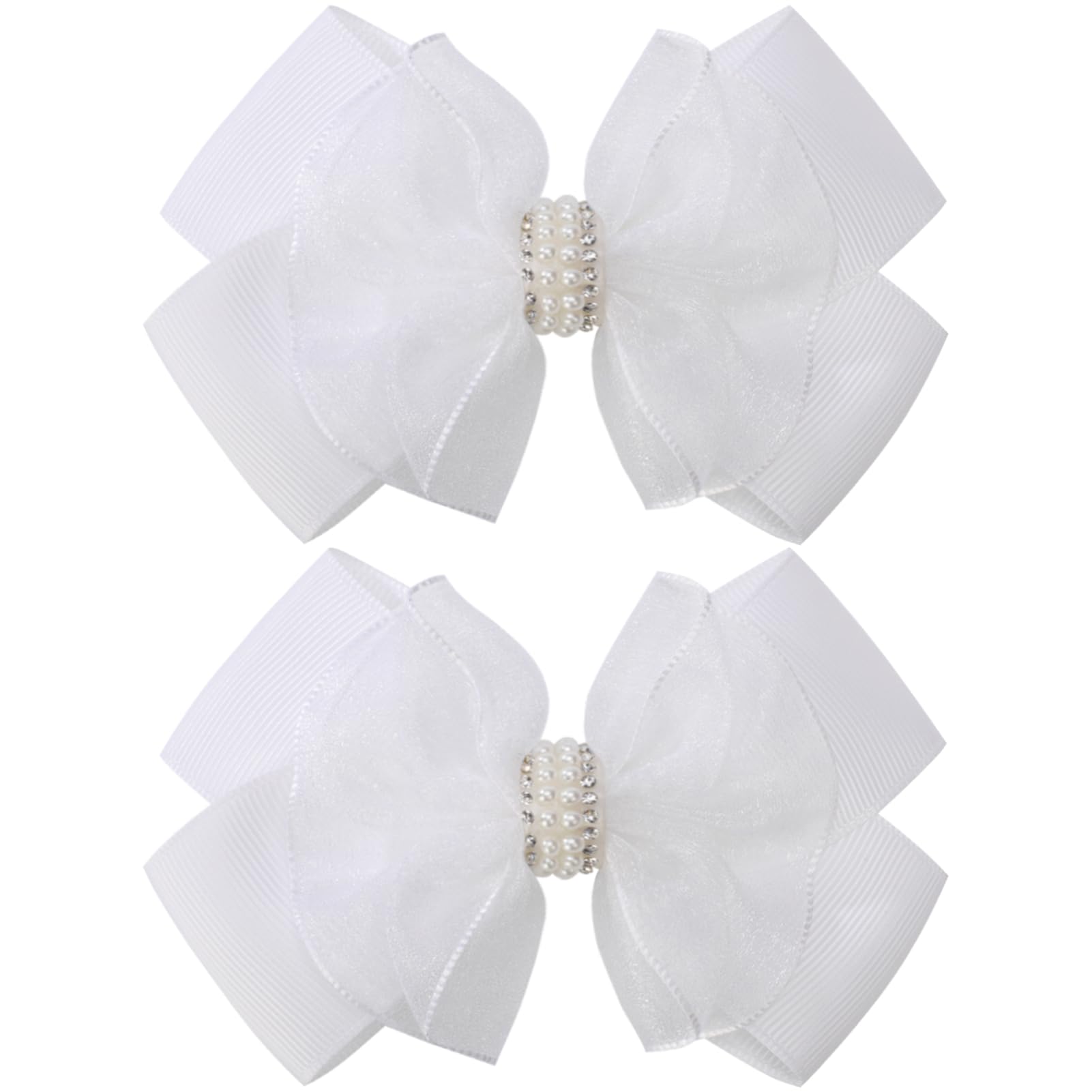 KISZU front view of white 4-inch bow showing elegant finish and versatile wear