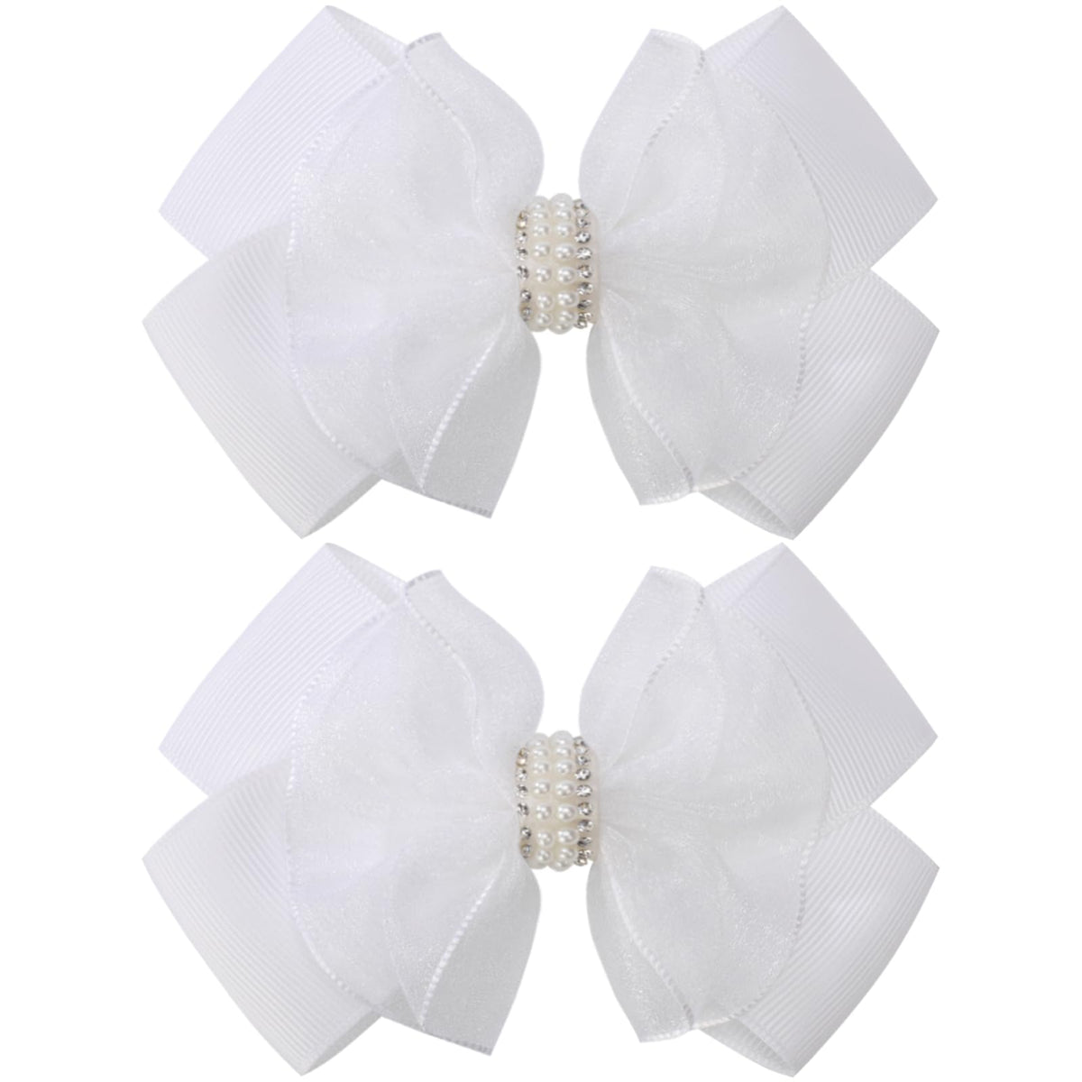 KISZU front view of white 4-inch bow showing elegant finish and versatile wear