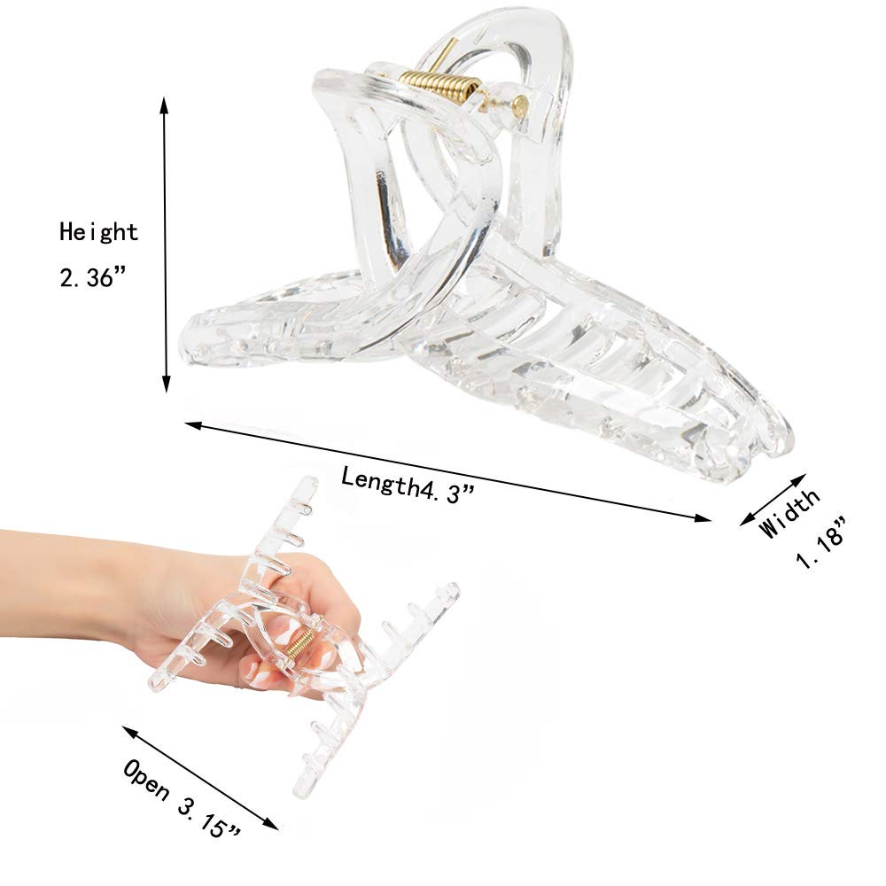 Kitiin banana clip open to show wide jaw and secure hold for gathered hair