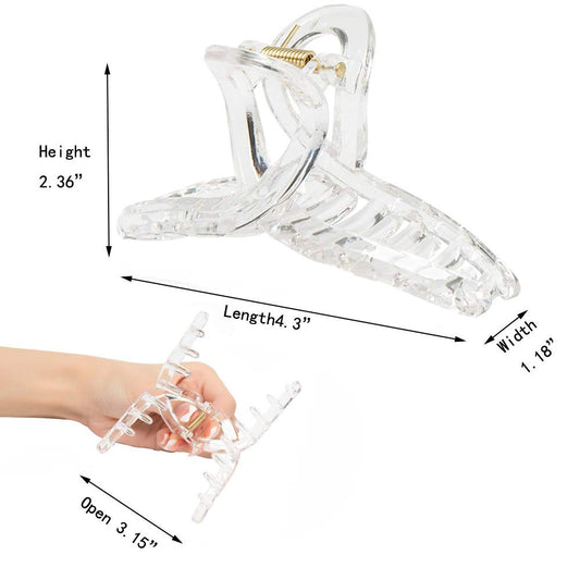 Kitiin banana clip open to show wide jaw and secure hold for gathered hair