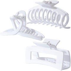 Kitiin front view white hair claw clip showing clean design and reliable hold