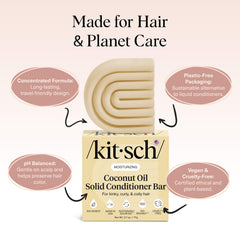 Kitsch bar being applied to wet curly hair improving manageability and shine
