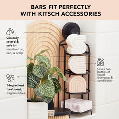 Kitsch close-up of bar texture highlighting moisturizing formulation benefits