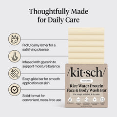 Kitsch bar positioned in shower to show easy body and face use benefit