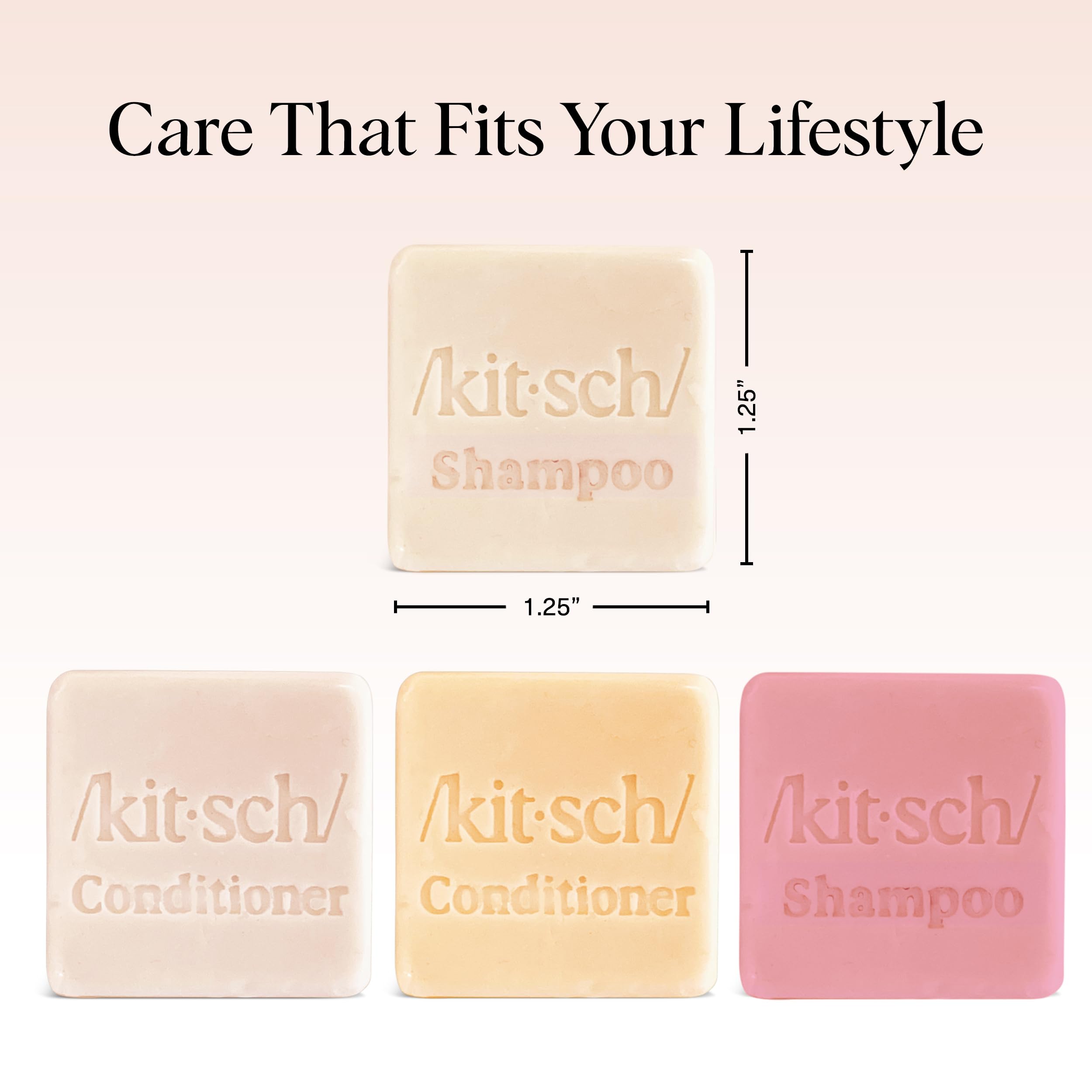 Kitsch shampoo bar producing lather in hand for easy application