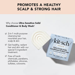 Kitsch bar lathering in hand to show easy application and skin lubrication