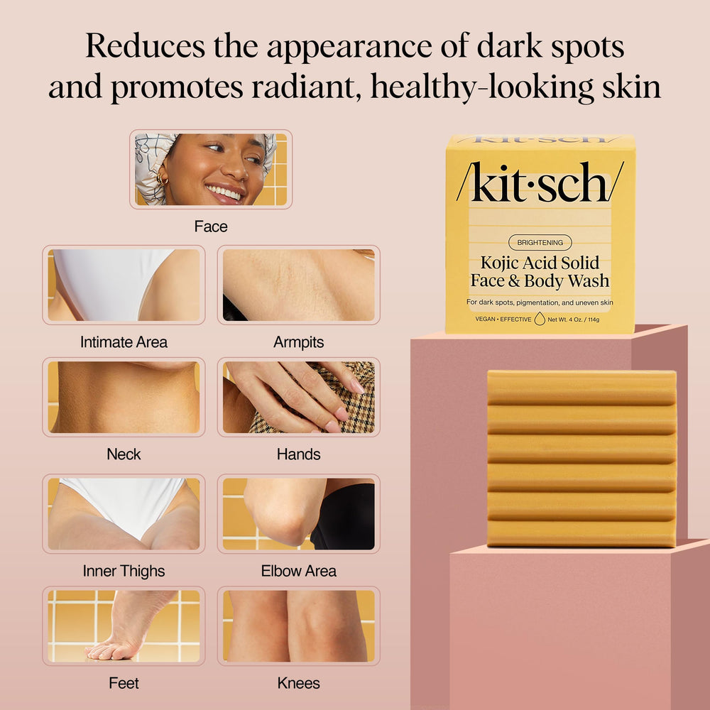 Kitsch soap side profile with label displaying ingredient highlights