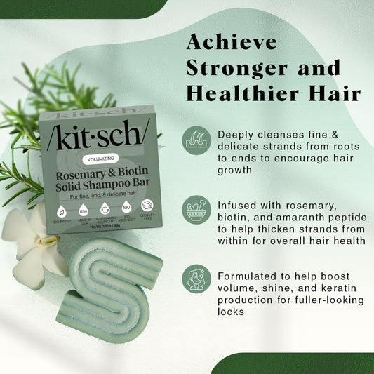 Kitsch shampoo bar texture close-up highlighting creamy lather and gentle cleansing benefit