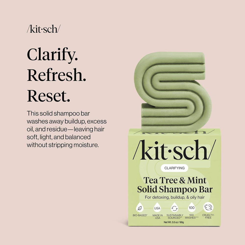 Kitsch shampoo bar packed in a travel case for compact, low-waste trips
