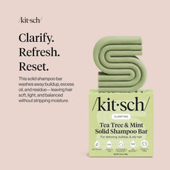 Kitsch shampoo bar packed in a travel case for compact, low-waste trips