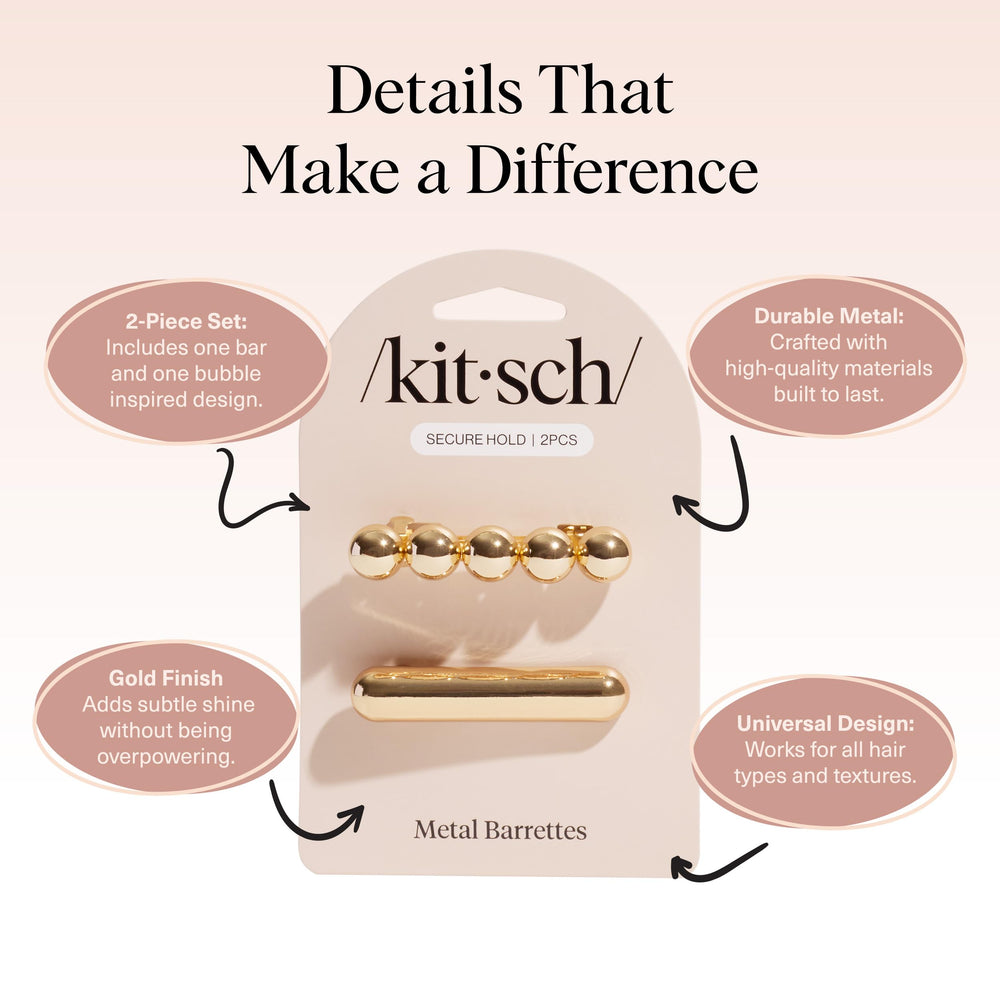 Kitsch barrettes worn in half-up hairstyle demonstrates neat everyday elegance