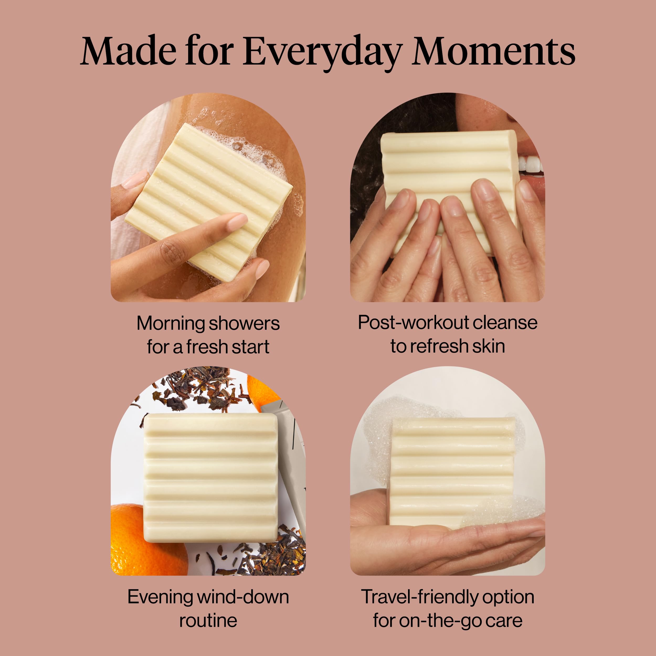 Kitsch visual comparing skin texture improvements for smoother-looking skin