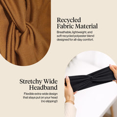 Kitsch black headband close-up showing fabric texture and comfortable fit