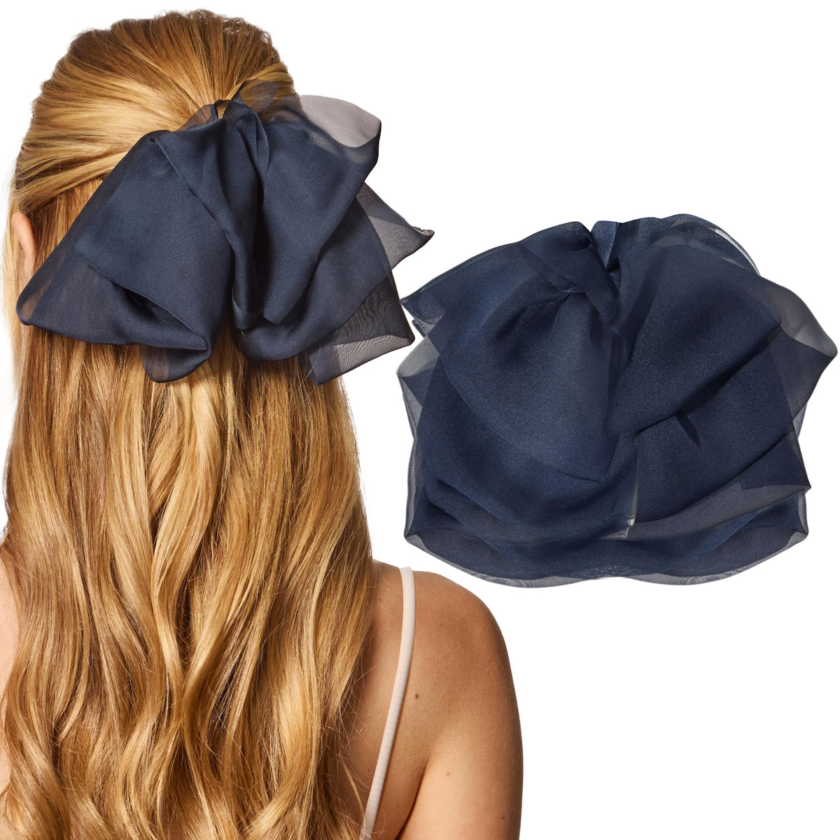Kitsch Blue Orchid front view showing elegant bow and wearable shape