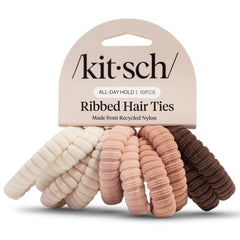 Kitsch blush pack front showing all ten hair ties and tidy packaging benefit