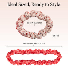 Kitsch scrunchie in a messy bun showing low-bulk styling and polished finish