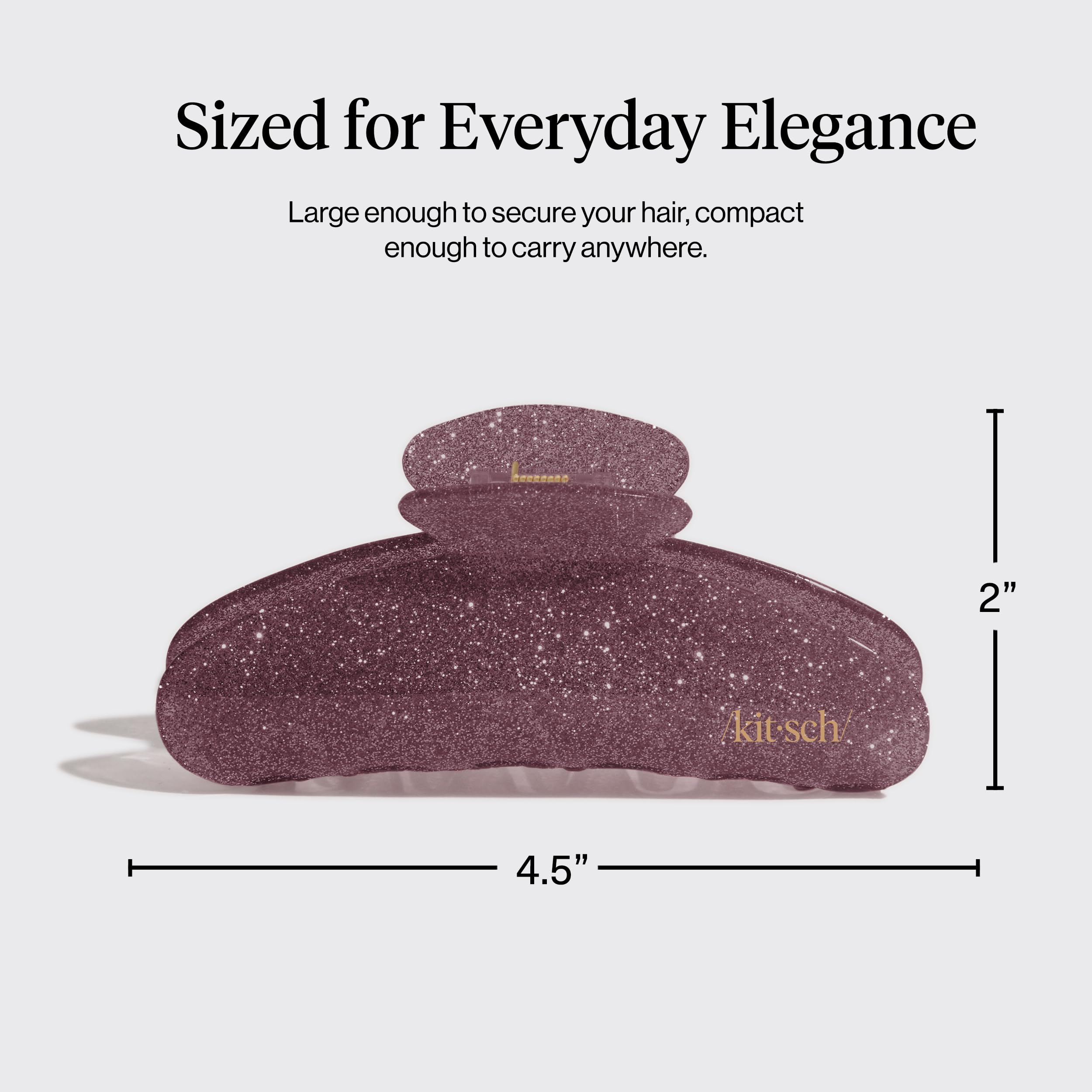Kitsch clip holding a bun illustrating comfortable all-day wear benefit