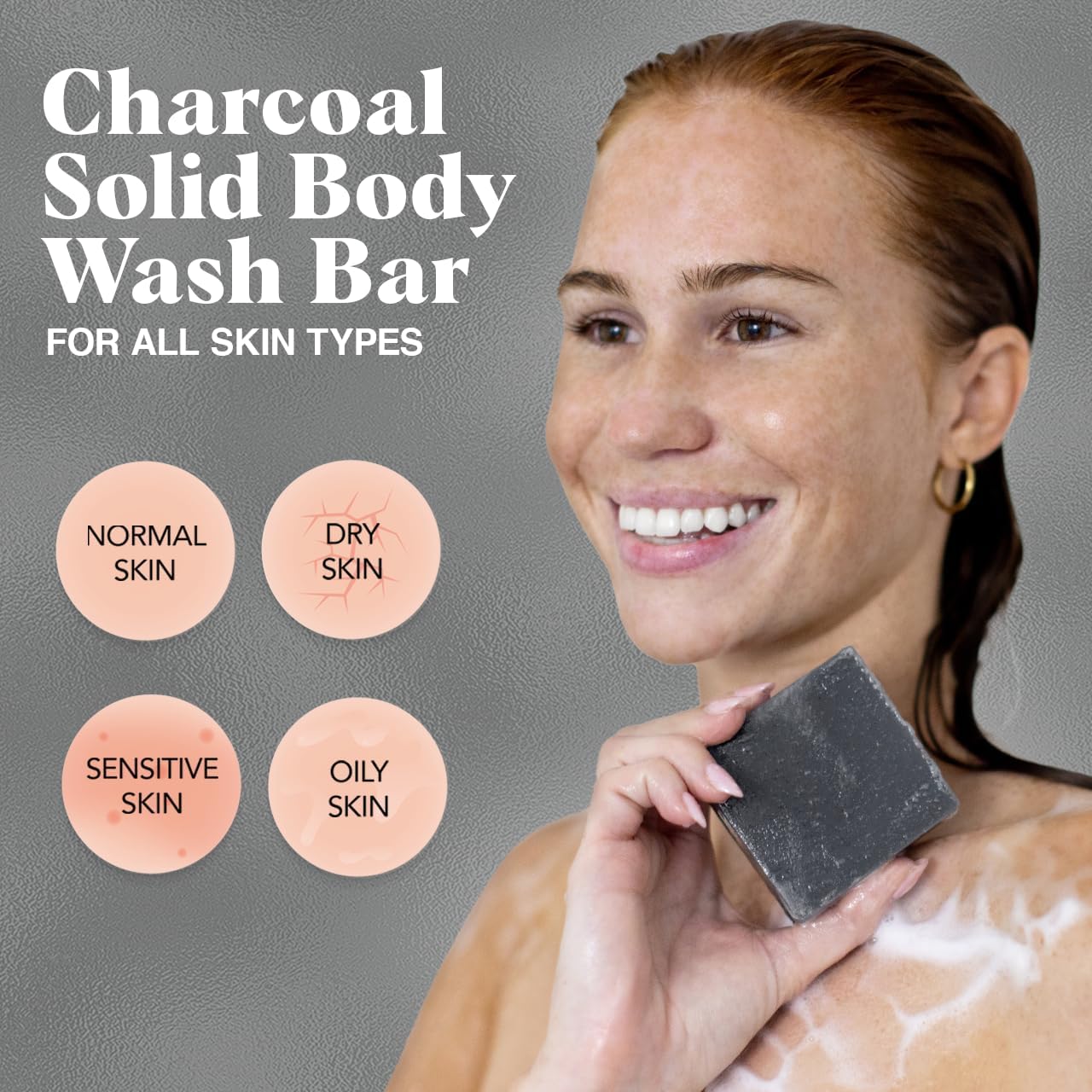 Kitsch charcoal soap packaging compostable box emphasizing Kitsch eco-friendly waste reduction benefit