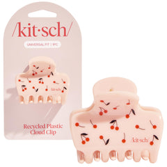 Kitsch cherry print clip front view showing secure hold
