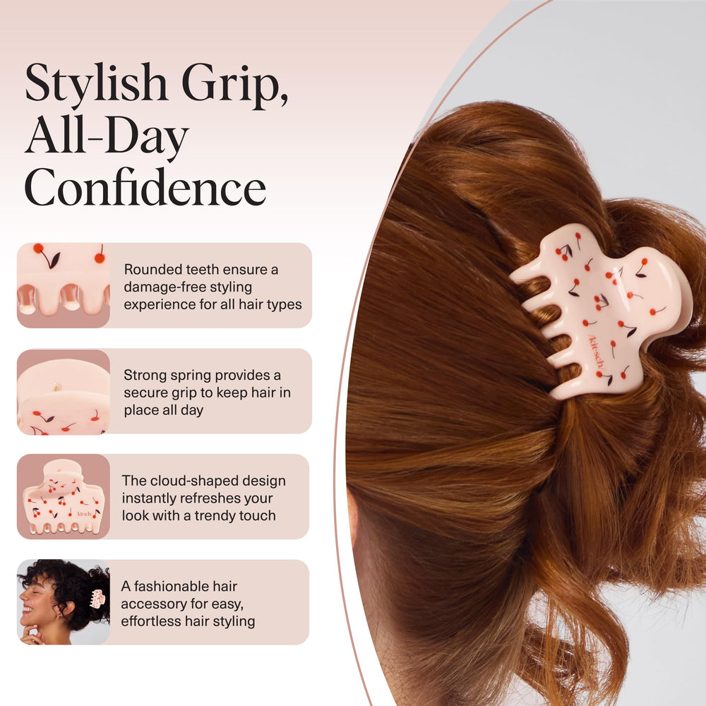 Kitsch clip securing thick hair for all-day comfort