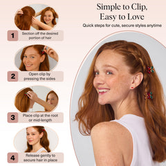 Kitsch clip in outfit setting adding playful accessory appeal