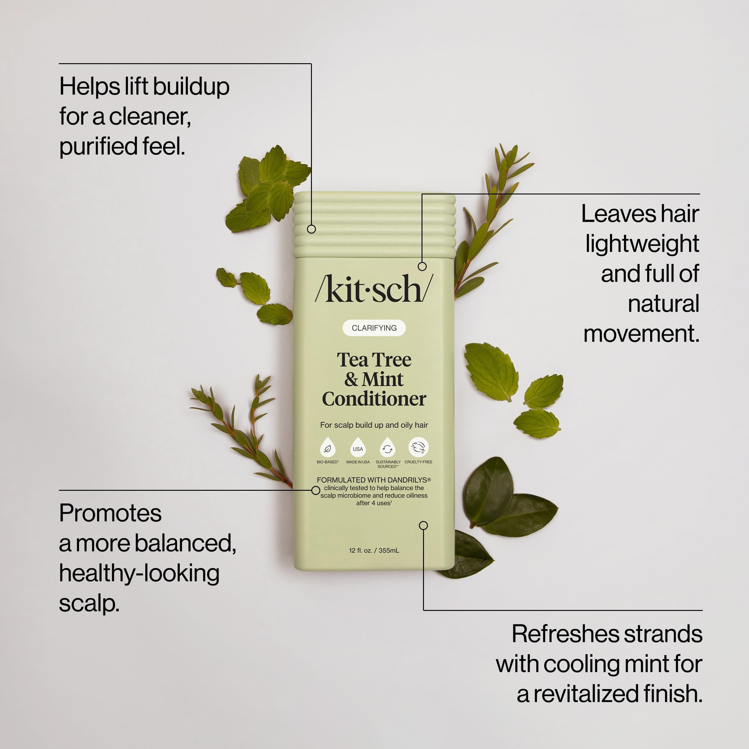 Kitsch close-up of pump and label for easy dispense and reading