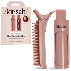 Kitsch front view of terracotta volumizing clip showing shape and easy placement