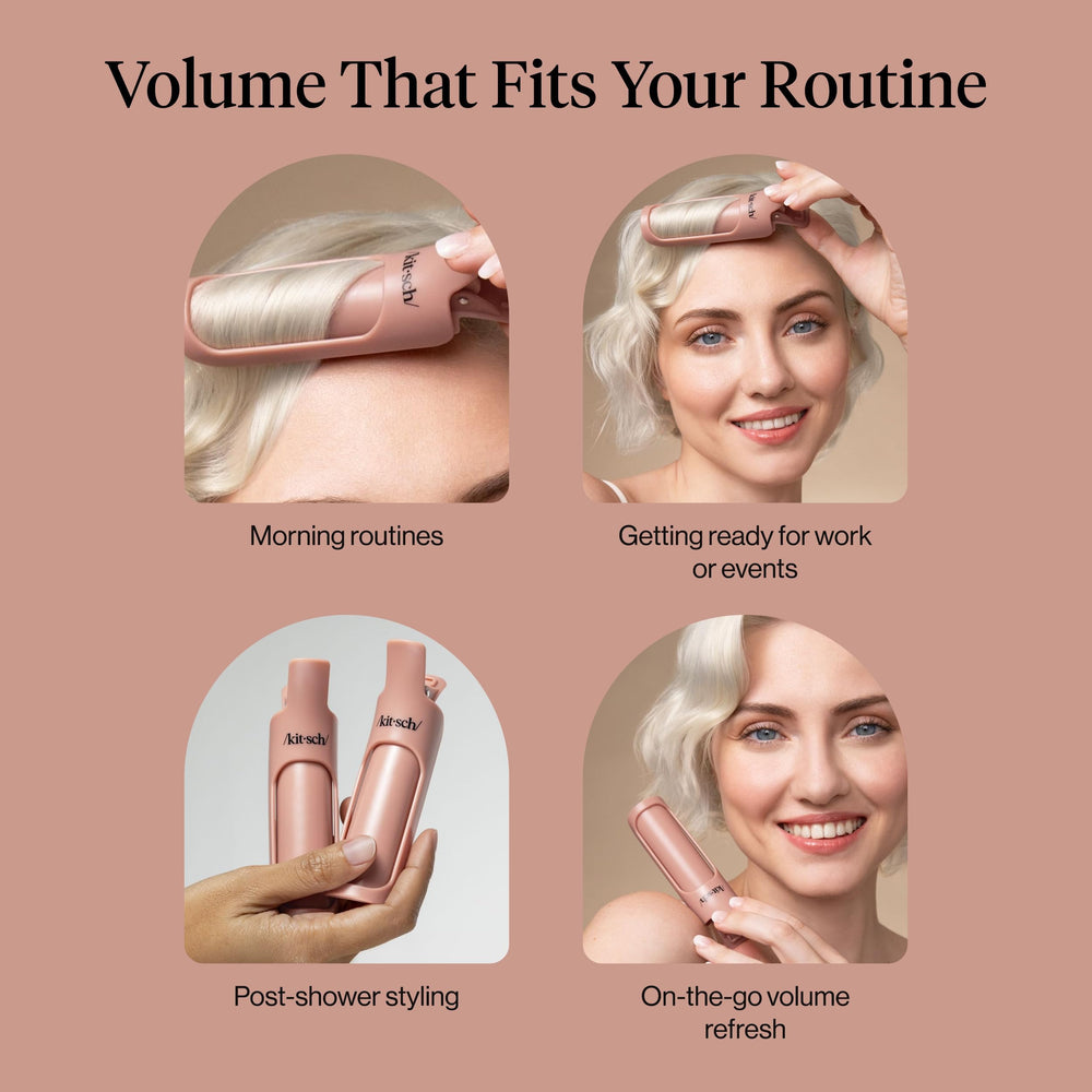 Kitsch side profile of clip demonstrating curved, no-crease hold