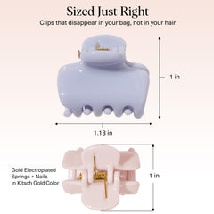 Kitsch clip beside coin for size comparison showing compact travel-friendly design
